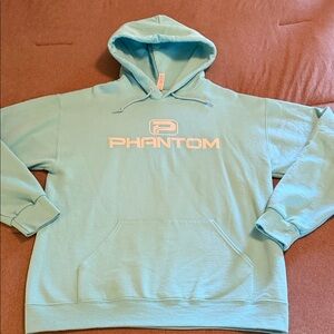 Phantom Outdoors Logo Hoodie in Light Aqua size large unisex